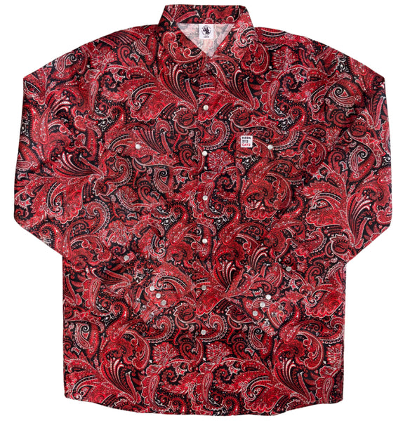 【Paragraph】23SS★ Paisley Corner Shop Short Sleeve No.88 mia & tess Purple Paisley Woven Short Sleeve Top in Navy