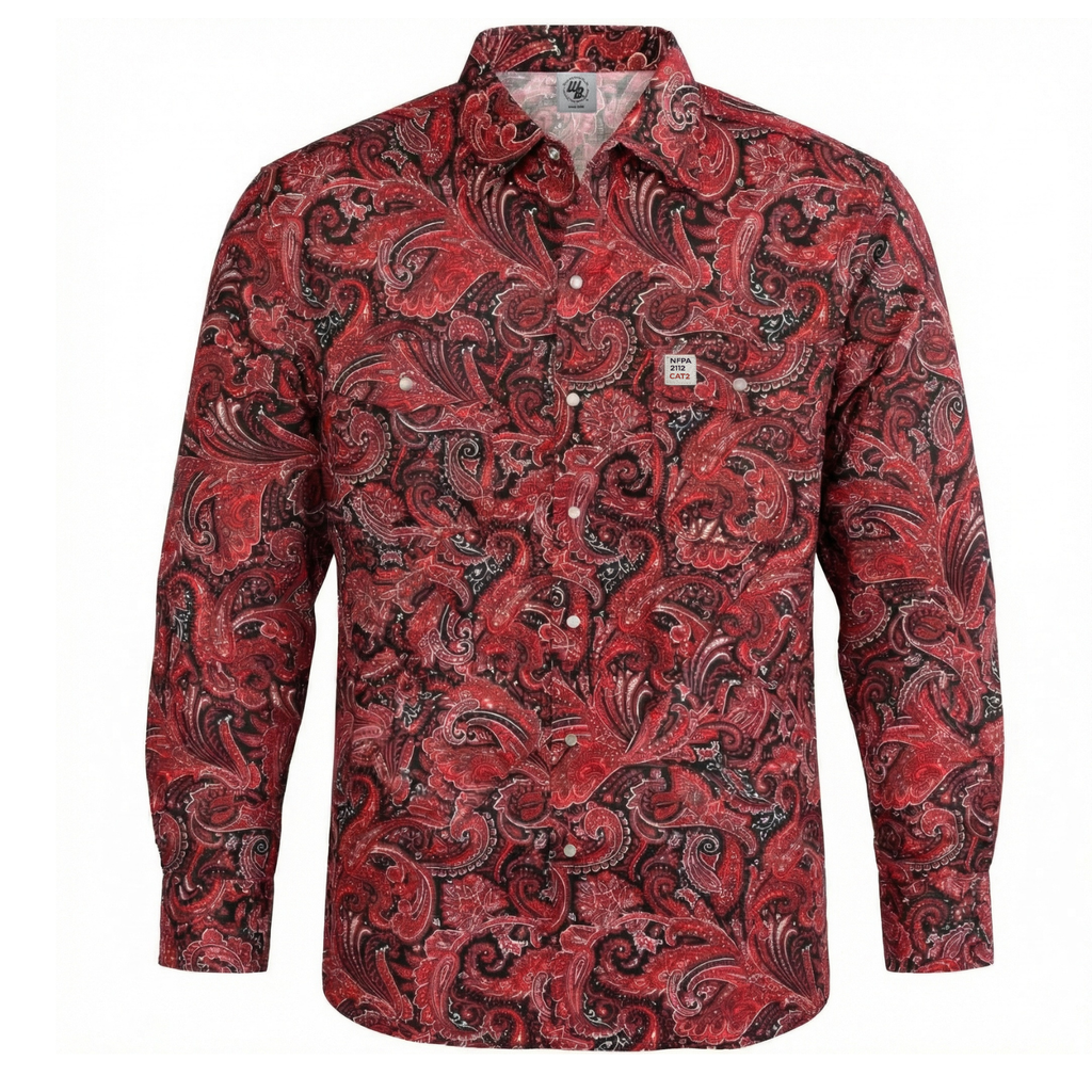 open lace back dress Cinch Men's White & Red Paisley Print Shirt – Horse Creek Outfitters main image 1